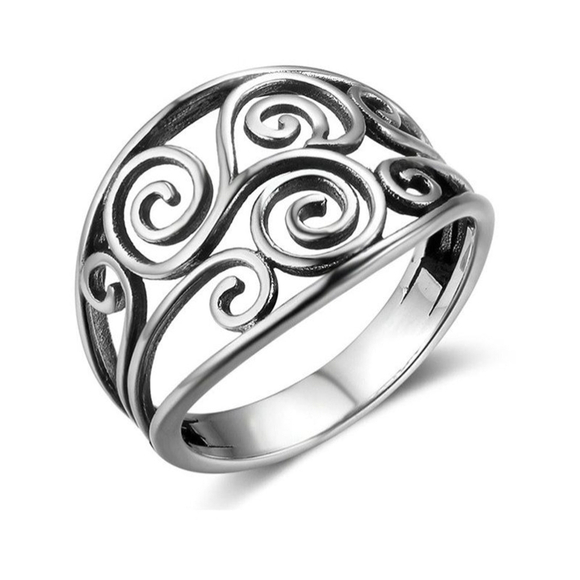 NEW Women's Hollow Boho Filigree 925 Sterling Silver‎ Ring 18mm, Size 5 - Picture 2 of 6